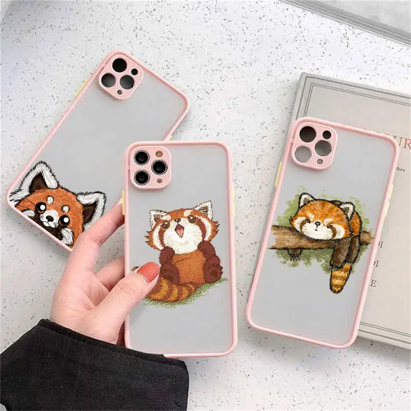 

red panda cute cartoon art Phone Case matte transparent For iphone 14 11 12 13 plus mini x xs xr pro max cover