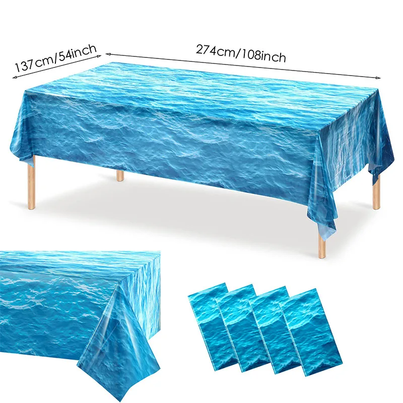 

Ocean Waves Plastic Tablecovers Ocean Themed Party Table Decor Disposable Tablecloth Birthday Wedding Bachelor Party Table Cloth