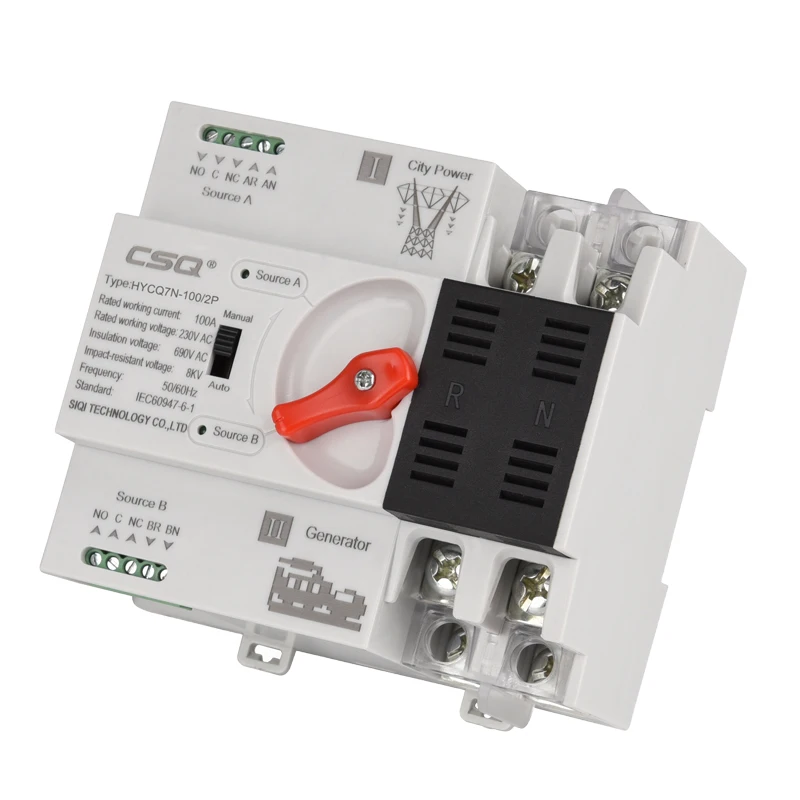 Однофазный Электрический переключатель CSQ 2P ATS 220 в а |
