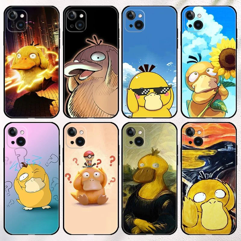 

Kawaii Pokemon Psyduck Cartoon Phone Case for iPhone 7 8 Plus X XS XR XSMAX 11 12 13 Pro Promax All-inclusive TPU Silicone Cover