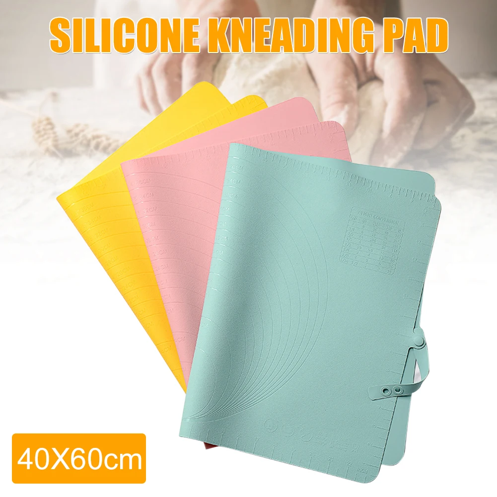 

60x40cm Silicone Dough Rolling Mat Non-Stick Pastry Baking Mat Flour Fondant Sheet Kneading Pad w/Scale Mark Kitchen Accessories