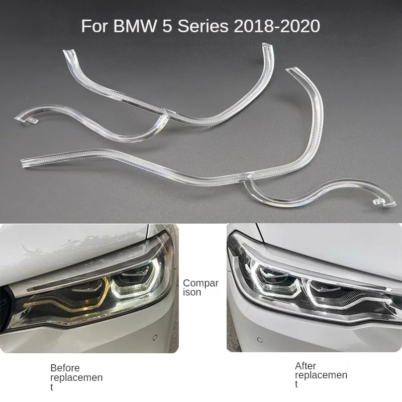 Для BMW 5 серии G30 G38 2018-2020 светодиодный DRL направляющая пластина Световодящая трубка Направляющая дневных ходовых огней Angel Eye