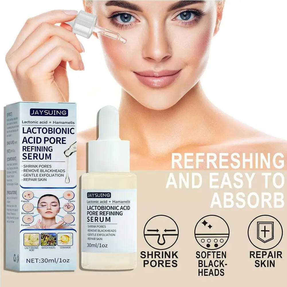 

Lactobionic Acid Pore Shrink Face Serum Essence Firming Nourishing Korean Moisturizing Beauty Cosmetics Acid Brighten Hyalu S4F1