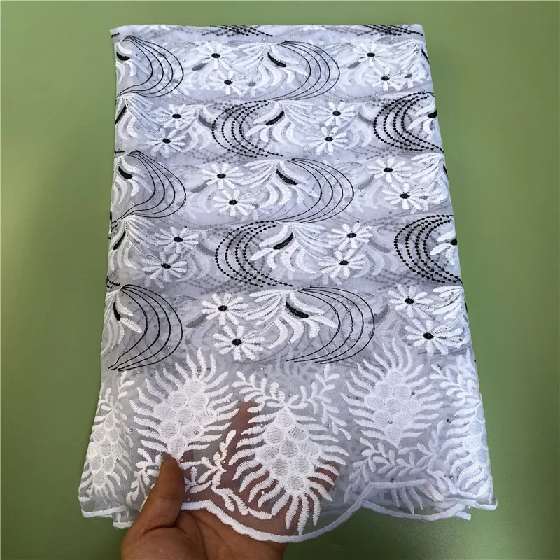 

5 Yard Newest French Lace High Quality African Tulle Cord mesh Lace Net Embroidered Fabric Nigerian style For wedding party PS2