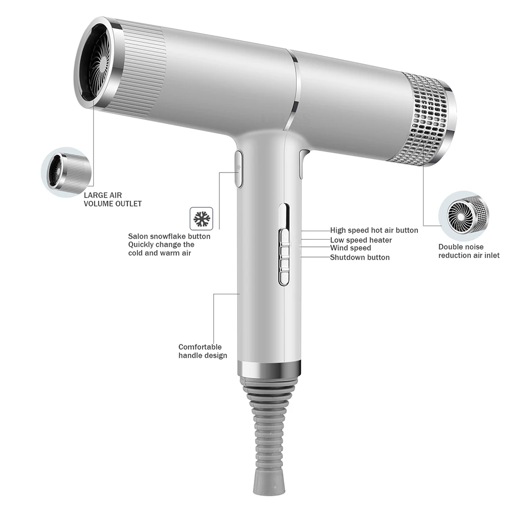 

Professional Hair Dryer Infrared Negative Ionic Blow Hot&Cold Wind Salon Styler Tool Electric Drier Blower