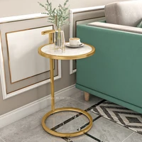 Round Small Gold Coffee Table Modern Living Room Sofa Side Coffee Table Home Luxury Iron Marble Coffee Table Furniture WW50CT