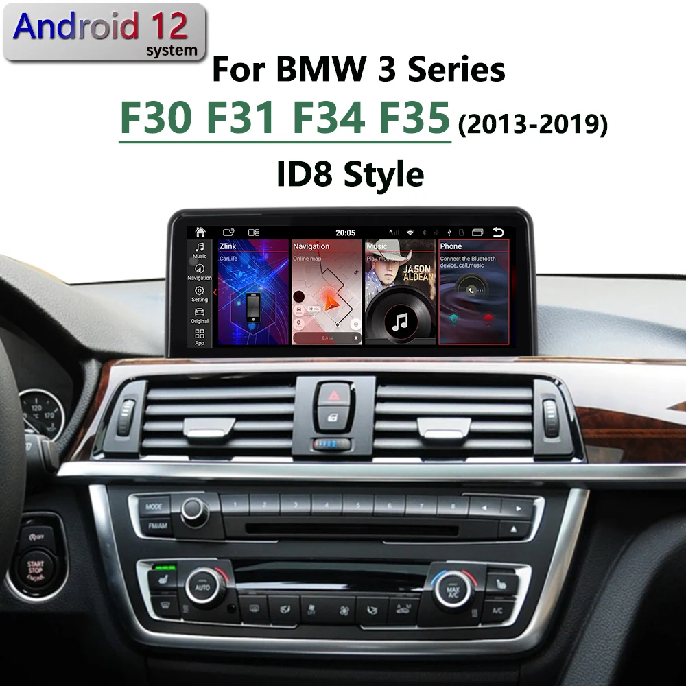 

Android 12 CarPlay Car Radio Auto Stereo GPS Navigation Multimedia Player For BMW 3Series F30 F31 F34 320d 325i NBT EVO Screen