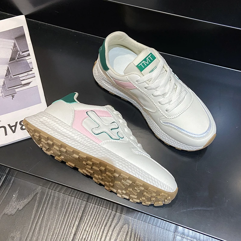 

Autumn Woman Shoes Sweet Design Thick-Soled Casual Women's Shoe Ins Popular Comfortable Upper Female New Flats Breathable Lining