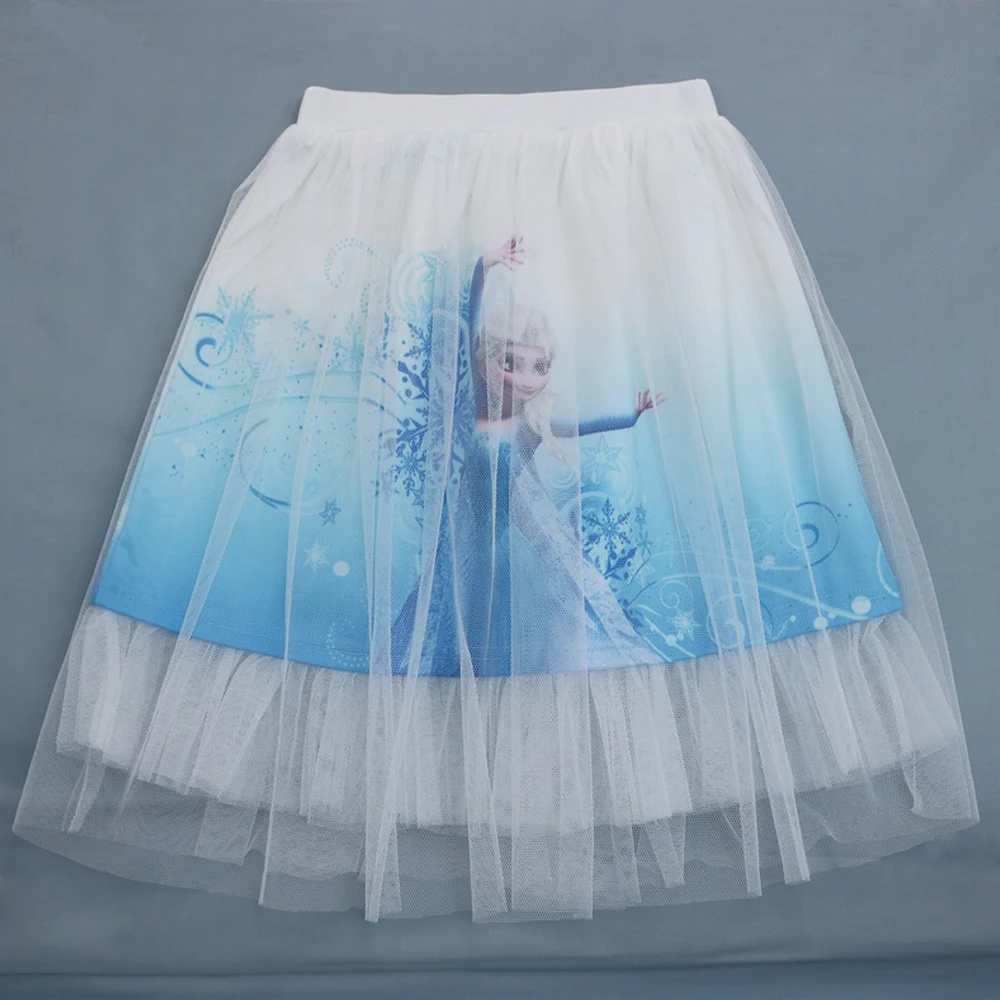 

Fashion Kids Mesh Miniskirts Girls Princess Glitter Dance Ballet Tutu Brand Sequin Party Girl frozon elsa anna printing Skirt