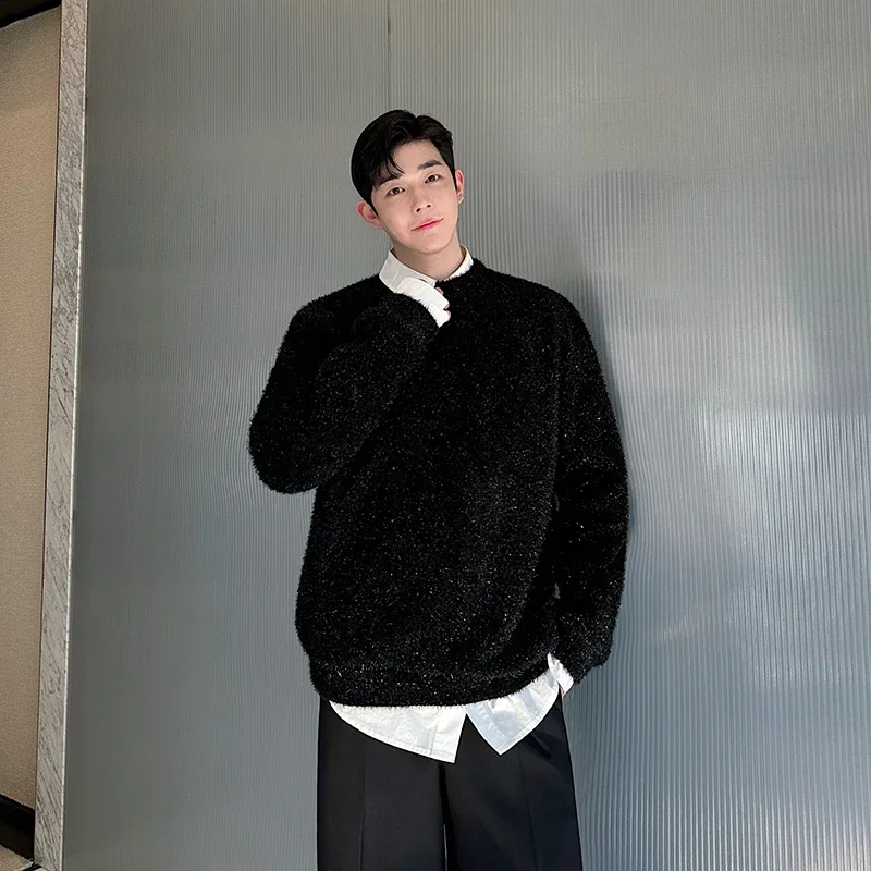 Свитер в стиле старых денег мужские яркие черные винтажные Свободные