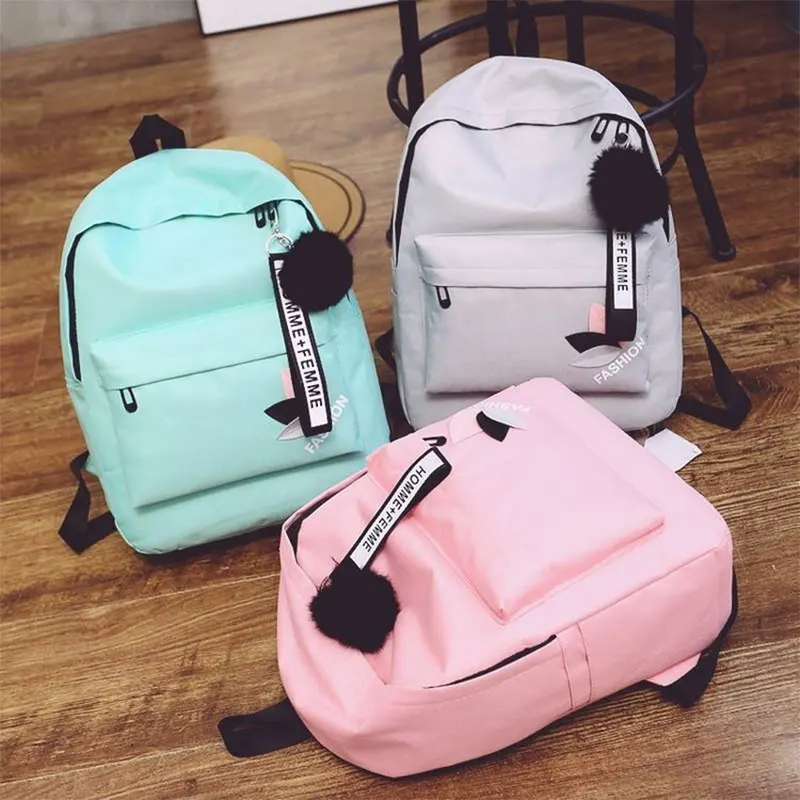 

2022 Fashion Canvas Backpack 19inch Female Schoolbag Student Bookbag Girls Cute Travel Rucksack Shoulder Bag