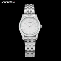 sinobi fashion women watches silver simple womans quartz wristwatches casual business ladies female dress clock reloj mujer