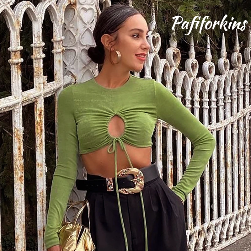 

T Shirt Women Clothing Streetwear Hollow Out Short Summer Tees Solid Office Lady Sexy Tops Vintage Full Sleeves