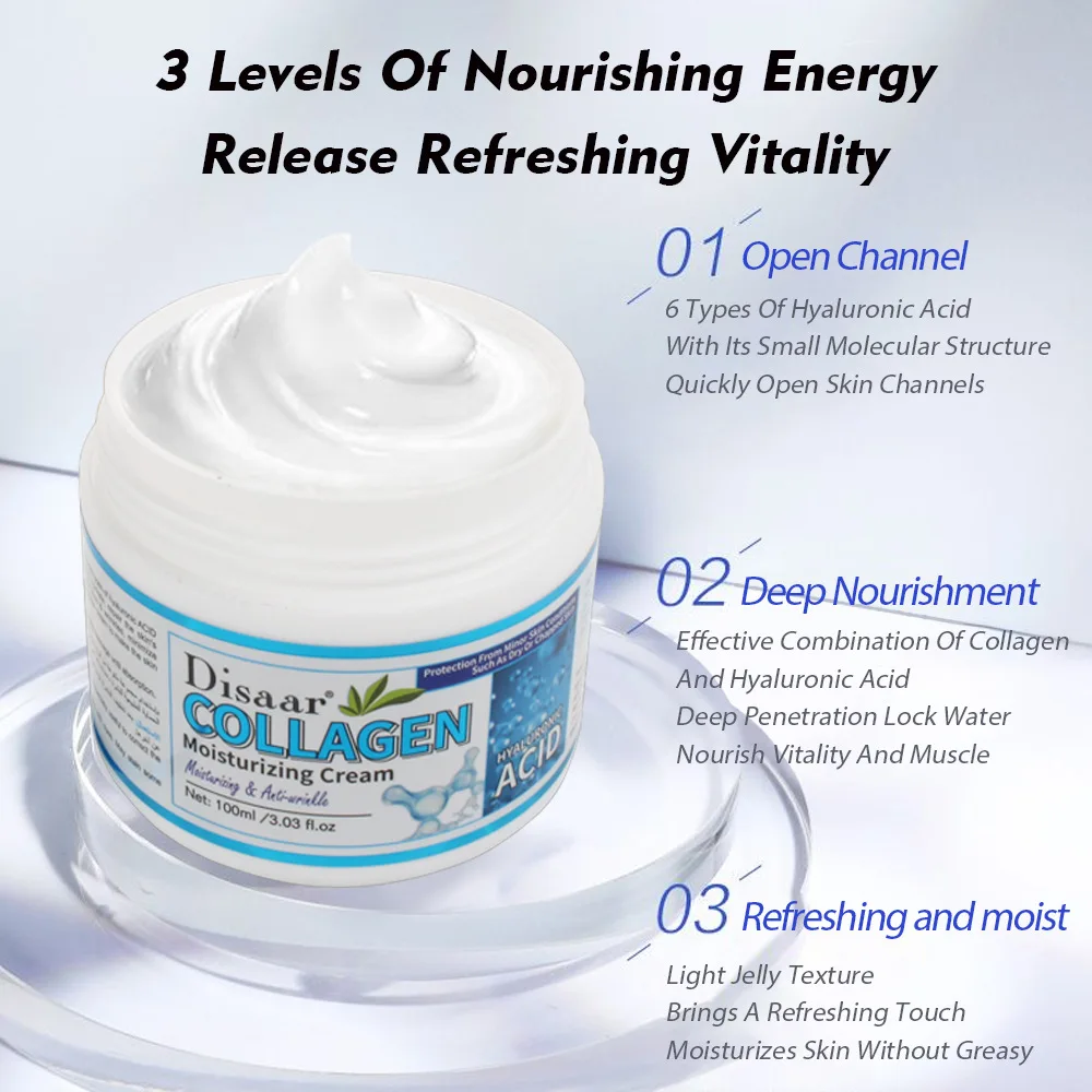 

Крем для лица с гиалуроновой кислотой и коллагеном, 100 мл