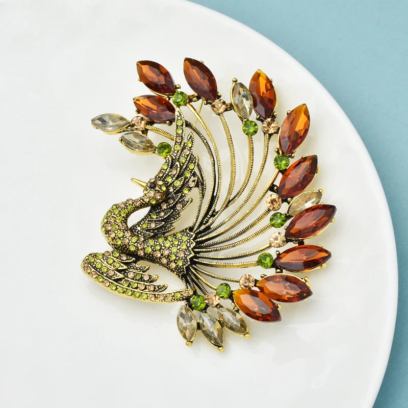 Винтажная Женская Брошь Wuli &amp baby в виде птицы стиле унисекс |