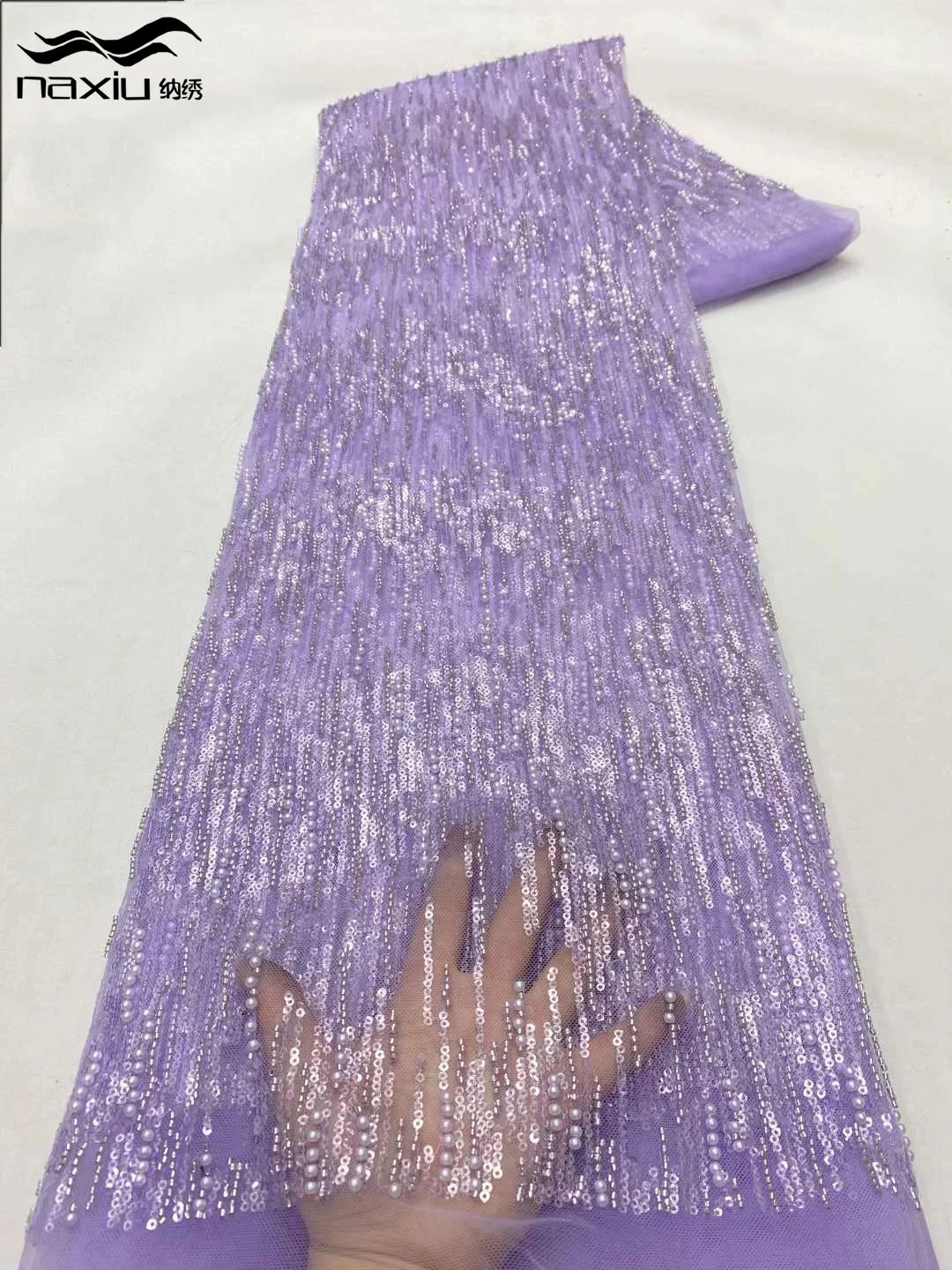 Роскошные африканские бусины Madison Coffee сетчатая кружевная ткань 2024 нигерийские