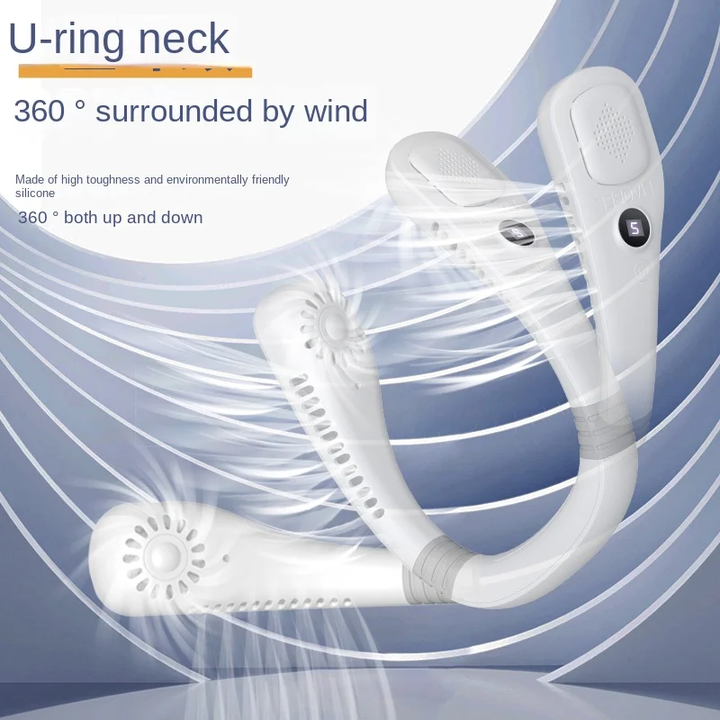 

Lazy Person Hanging Digital Display Neck Hanging Small Fan Leafless Hanging Neck Small Fan With Neck Usb Portable Neck Fan Fan