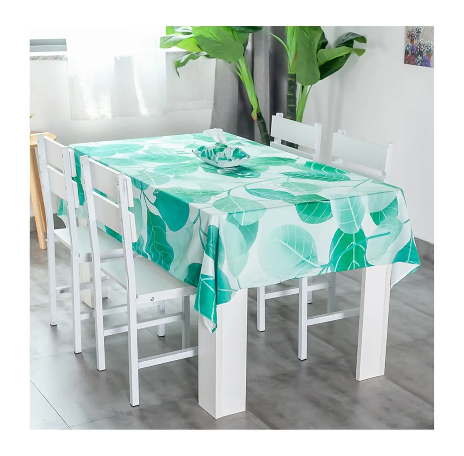 

Скатерти из хлопка и льна, водонепроницаемые чехлы для стола с тропическими листьями, украшение для журнального столика