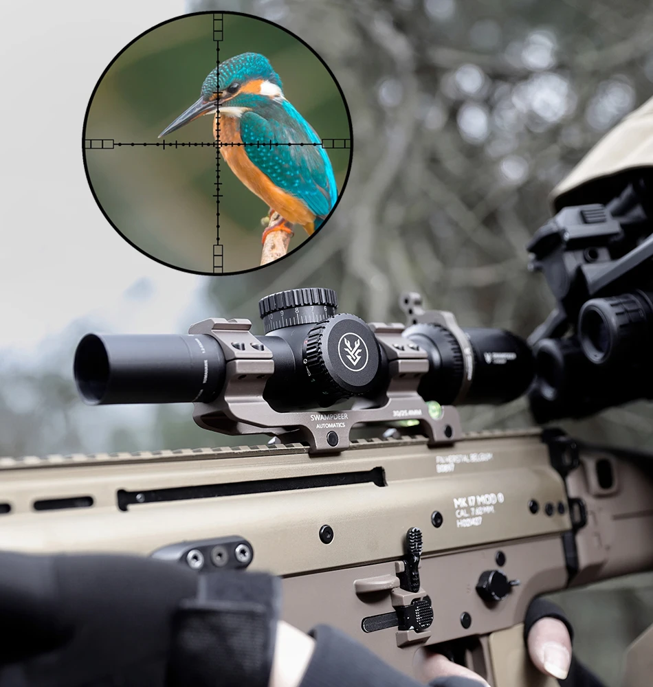 

Swamp Deer TK PRO 1.2-6x24 IR Tactical Rifle Scope Optic Sight Green Red Lighting Hunting Scopes Airsoft Air Guns