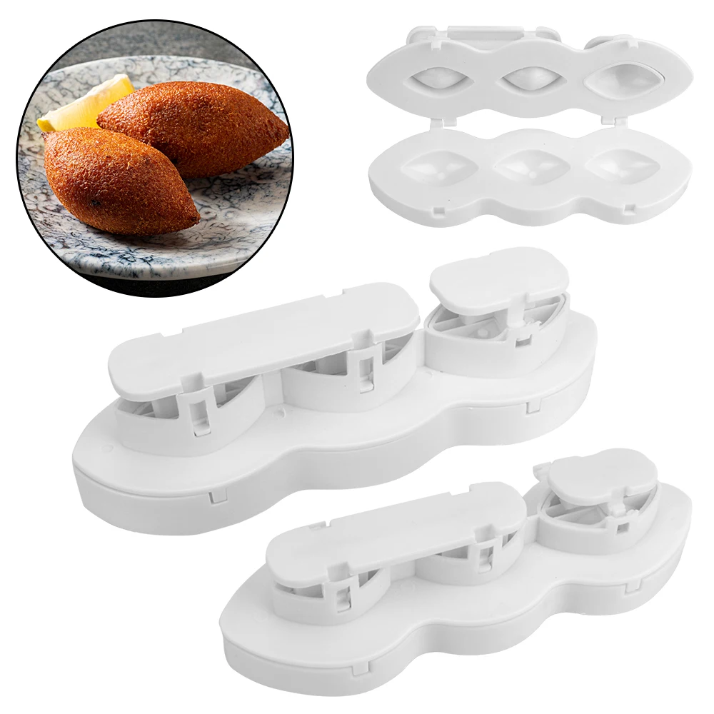 

Kitchen Tool Manual Kibbeh Meatloaf Mold Minced Meat Processor Cake Dessert Decor Meat Pie Patty Maker Meatball Maker