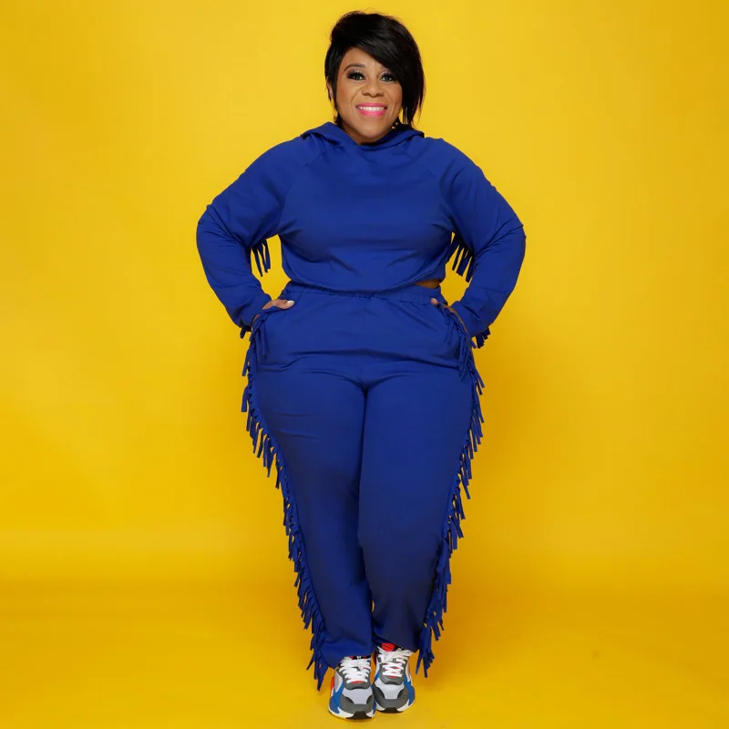 

Plus Size Casual Solid Fashionable Loose Two Piece Sets