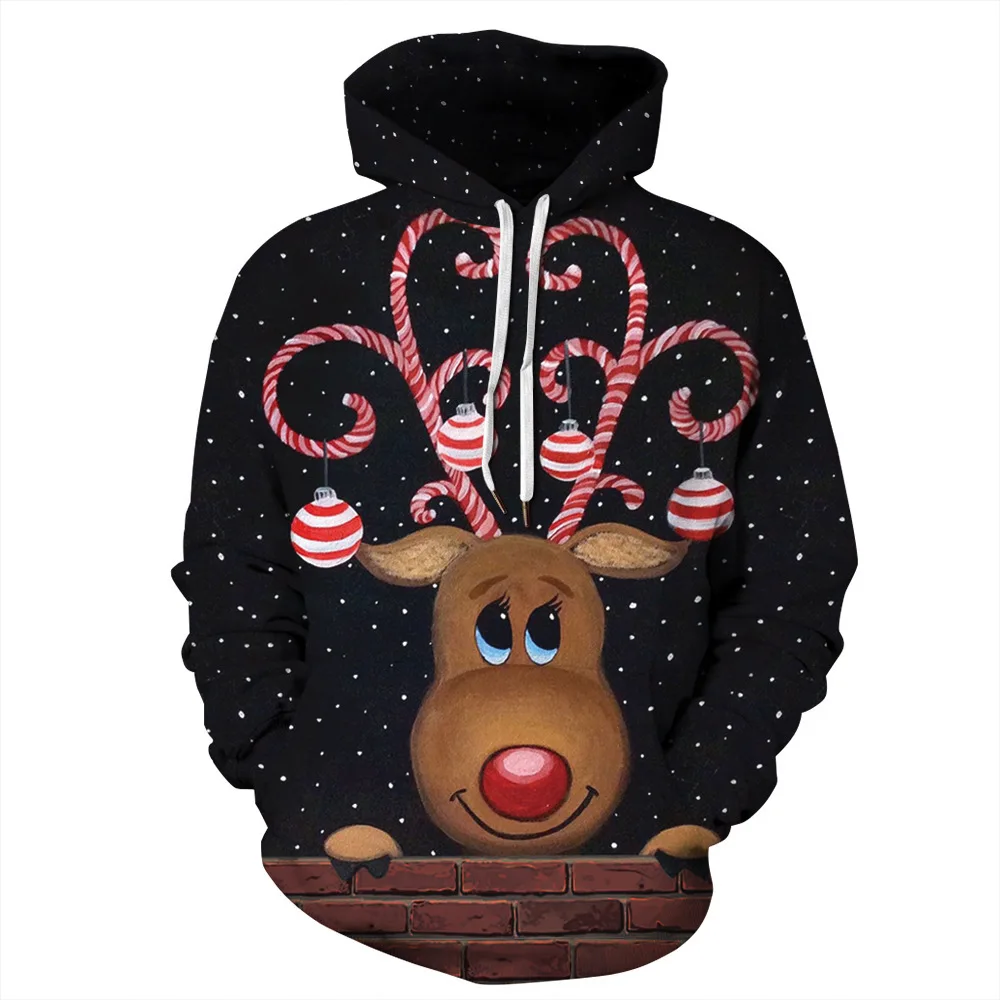 

Animal Christmas Digital Print Couple Long Sleeve Hoodie
