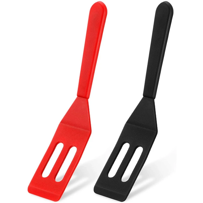 

Шпатель для печенья Hot-Brownie, антипригарный силиконовый термостойкий шпатель для печенья, шпатель с прорезью (красный и черный, 2)