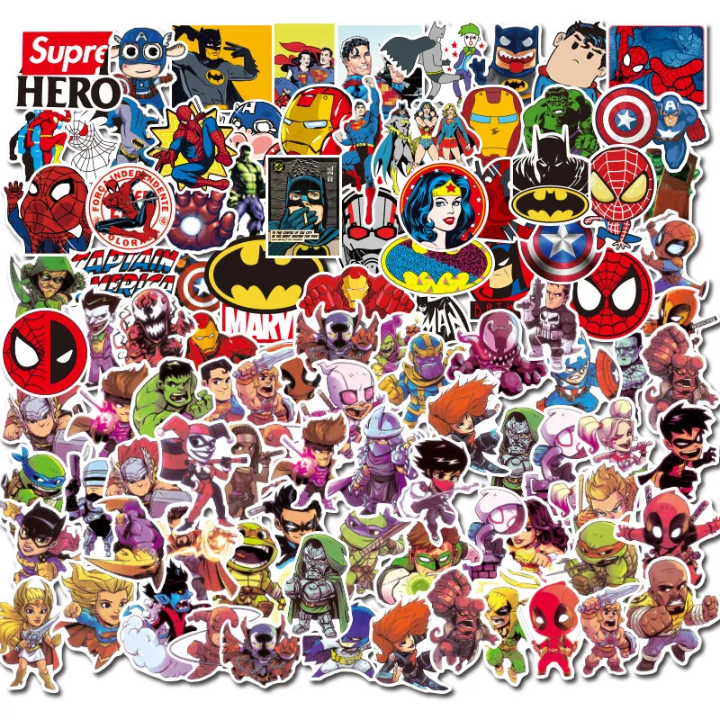 

100 Heroes Assemble The Mightiest Team Of And Save World From Evil Cartoon Stickers Cute Waterproof Kids Toys Stationery