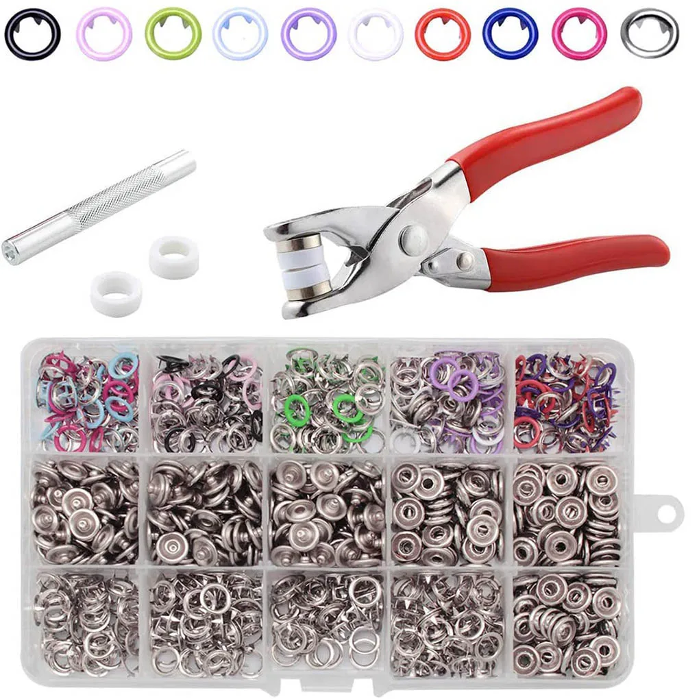 9.5mm Metal Snap Buttons Fastener Plier Press Tool Kit DIY Crafting Sewing Children Button Set