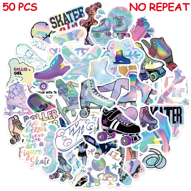 10/25/50pcs Skate Roller Girls Graffiti Stickers Cartoon Dec