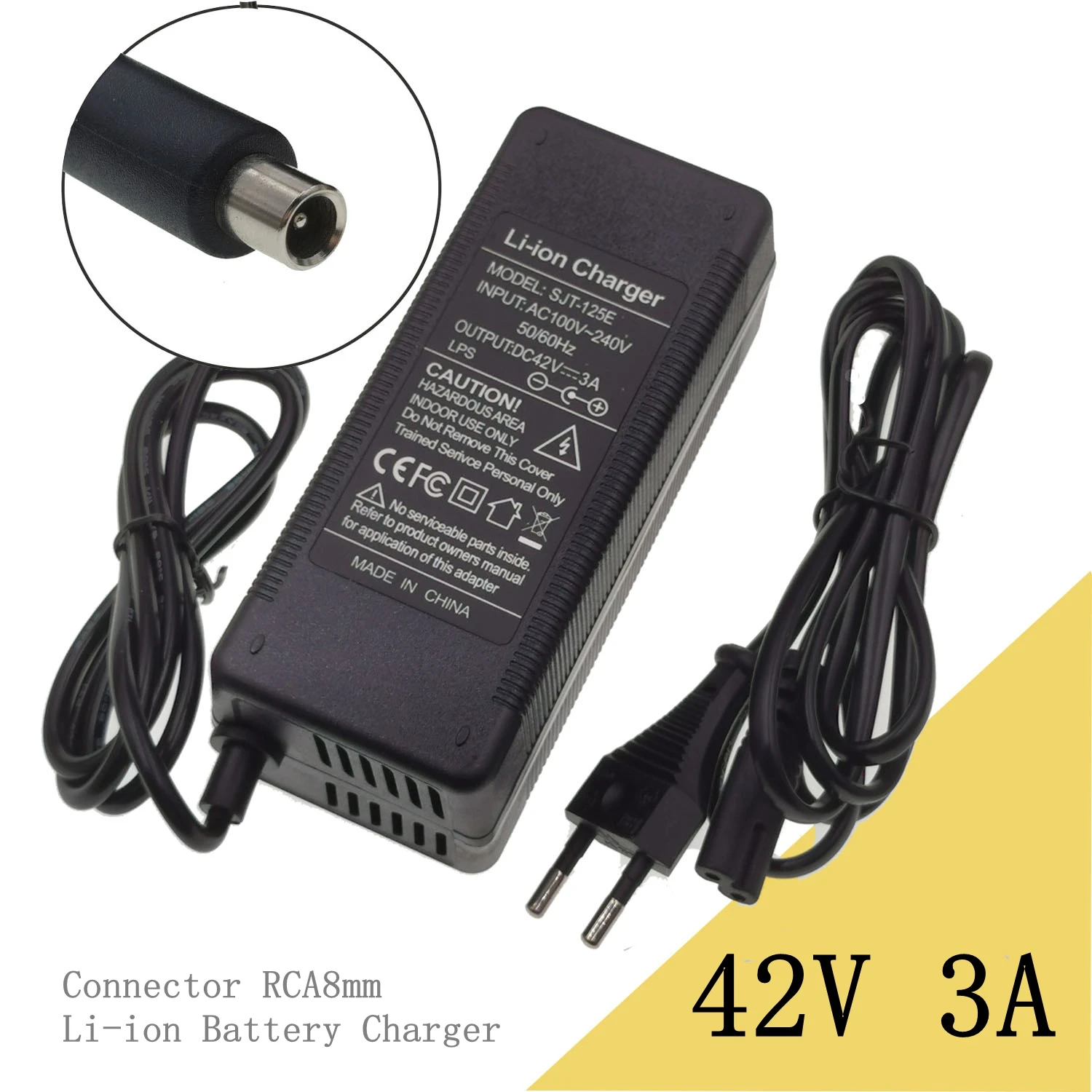 Зарядное устройство для литий-ионных аккумуляторов 10s 36 В 42 3 а с разъемом Rca8mm