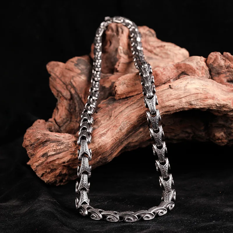 Мужские ювелирные изделия Ouroboros из нержавеющей стали 316L в стиле панк с