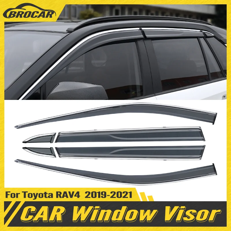 

BROCAR Car Styling Window Visor Awnings Shelters Vent Shades Sun Rain Deflector Guard For Toyota RAV4 RAV 4 XA50 2019 2020 2021
