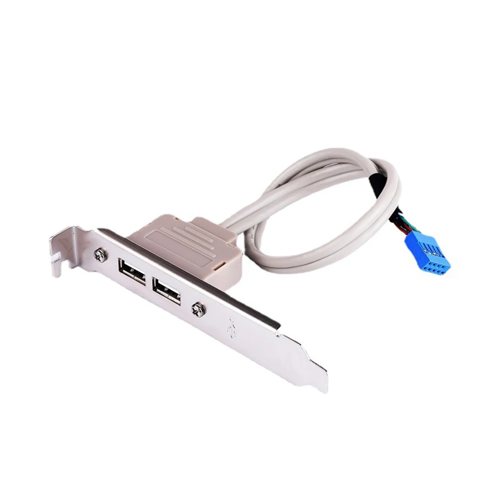 

2 Ports USB2.0 Hub 9Pin Header to Female Adapter Desktop Computer Rear Panel Motherboard Extension Bracket Cable 30CM