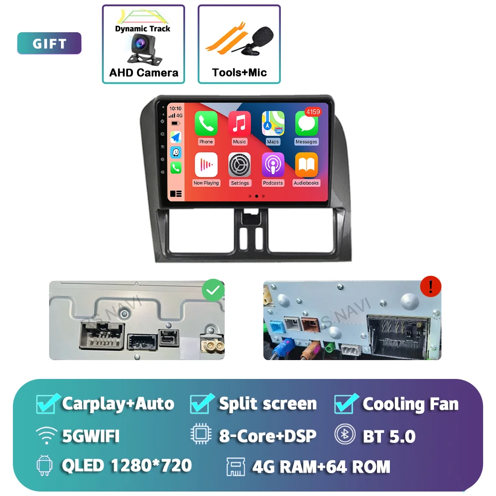 

Plug and Play Android 15 Carplay авто автомобильный радиоприемник мультимедийный плеер для Volvo XC60 que 1 2008-2017 авторадио DSP GPS стерео BT