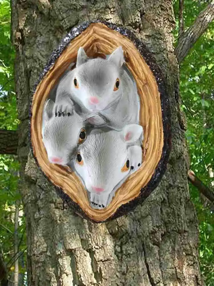 

Новинка, художественное украшение на открытом воздухе в виде беличьего дерева, декоративные статуи на лице T7j7