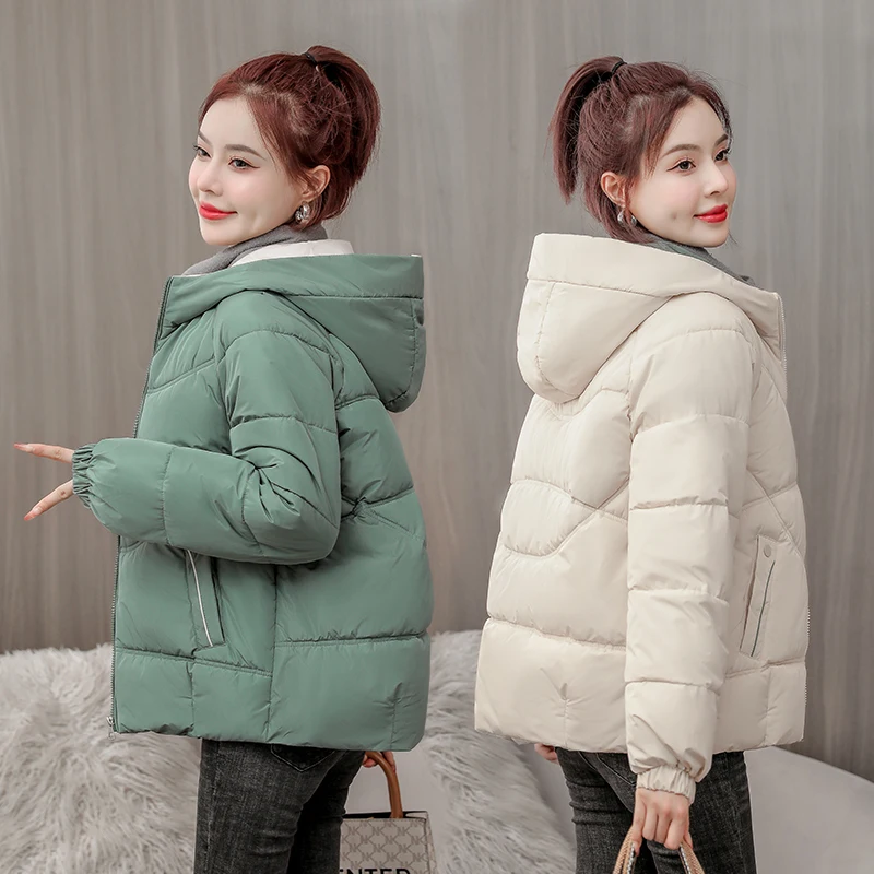 Parka Women 2022 Winter Jacket Women Coat Hooded Outwear Female Parka Thick Cotton Padded Lining Winter Female Basic Coats