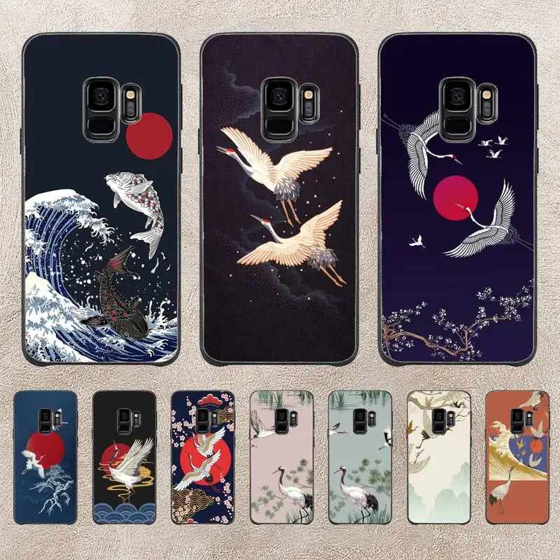 

Kanagawa Waves Carp Crane Phone Case For Samsung Galaxy Plus S9 S20Plus S20ULTRA S10lite S225G S10 Note20ultra Case