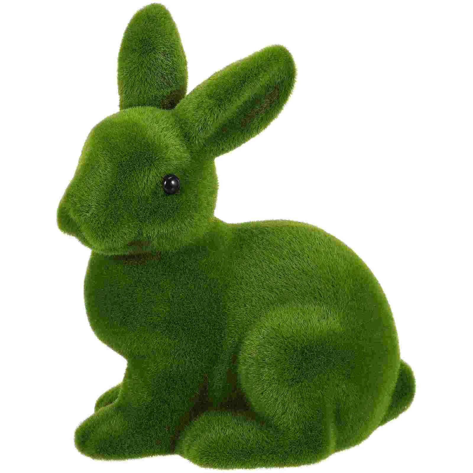 

Bunny Rabbiteaster Decor Flocked Ornament Party Eggs Green Garden Statue
