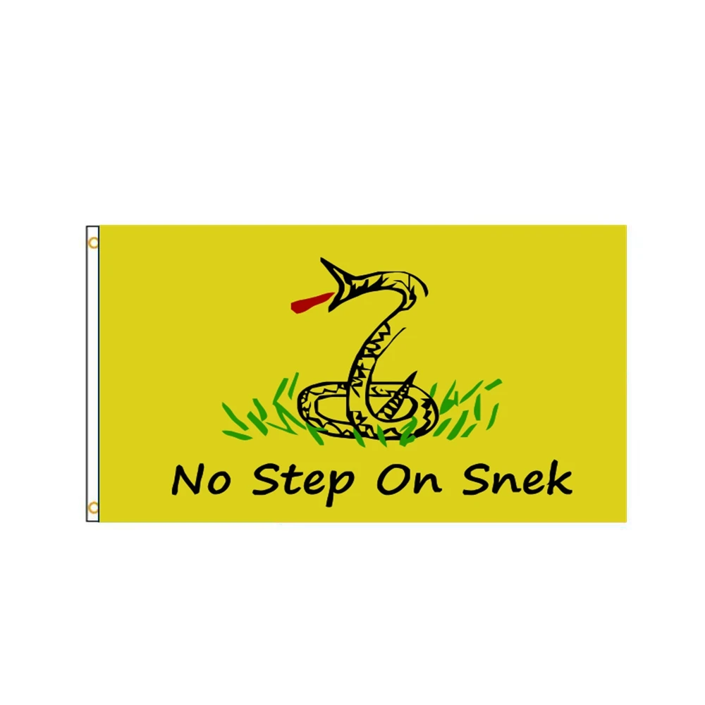 Флаг No Step on Snek чайная вечеринка 3x5 футов желтый змеиный баннер флаг уличный декор