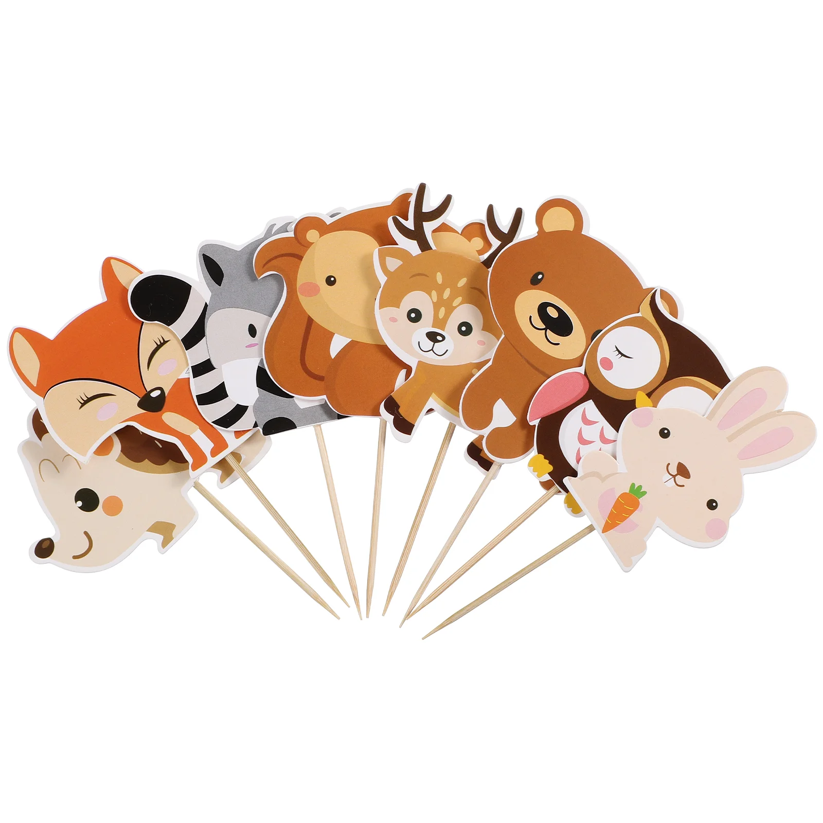 

24pcs Creative Forest Animal Shape Lovely Animal Cupcake Ornament Baking Decoration Accessories