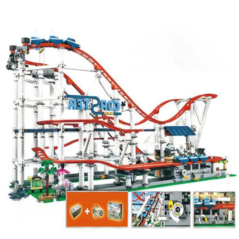 

New 4299PCS Motor Roller City Idea Amusement Park Coaster Fit 10261 Streetview Building Block Brick Toy Gift Birthday