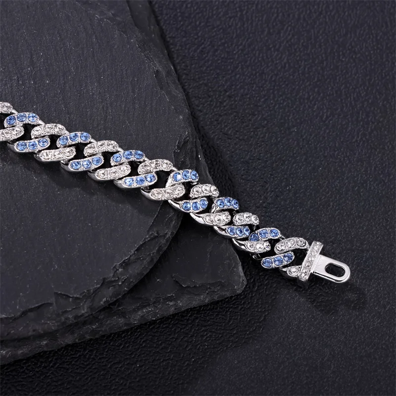 D &amp Z модный серебристый браслет 11 мм кубинский браслет-цепочка для мужчин и