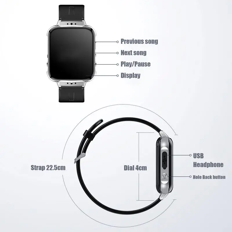 S11 8GB Watch Blue tooth Running Mp3 Sports Pedometers Lossless Music Player E-Book Mini Student Walkman Hifi With Headphones - купить по