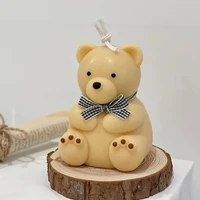sitting position toy bear silicone candle molds for handmade scented candle plaster cute bear injection mould home decor
