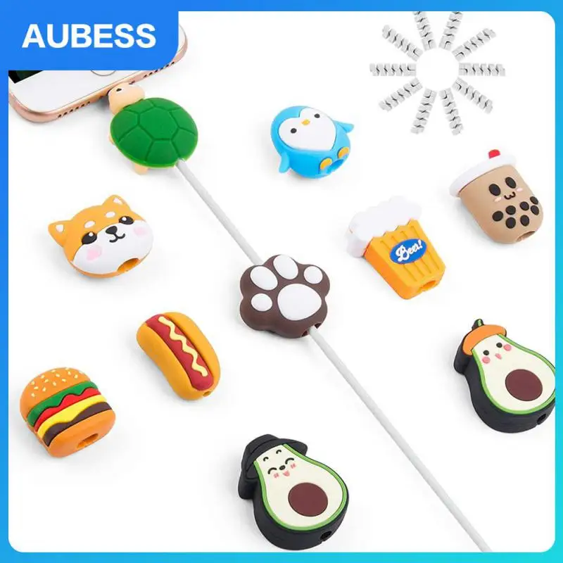 

Cartoon Cord Wire Protection 1pcs Cable Winder Cover No Fading Cable Protection Durable For Iphone Android Charging Cable Cute