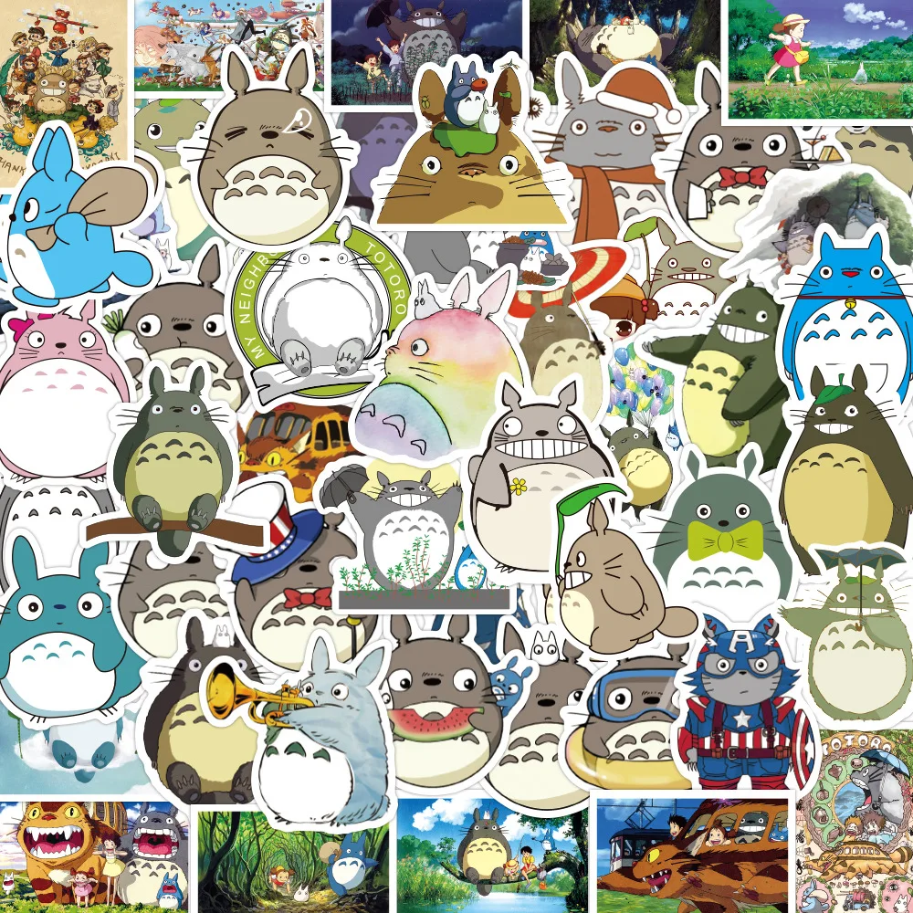

50PCS Riman Cartoon Cute My Neighbor Totoro Sticker Luggage Tablet PC Scooter Car Waterproof Decorative Sticker Wholesale