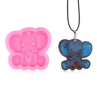 diy cartoon elephant shape keychain pendant uv epoxy resin molds cute animal jewelry pendant crafts silicone mold for resin