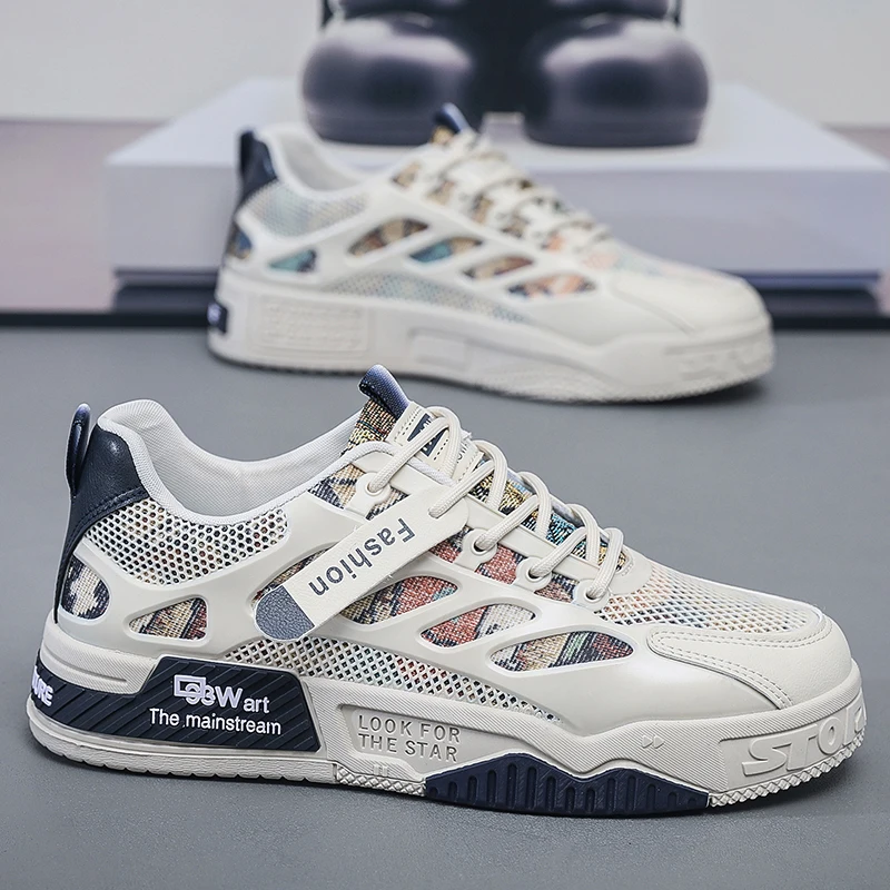 Модные кроссовки мужская обувь дышащая для ходьбы сетчатые повседневные в