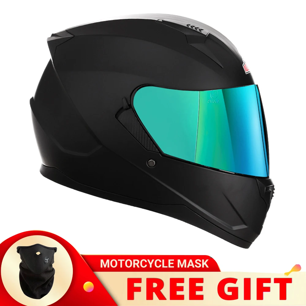 

Мотоциклетный шлем с двойными линзами для мужчин и женщин, защитный шлем на все лицо, в горошек